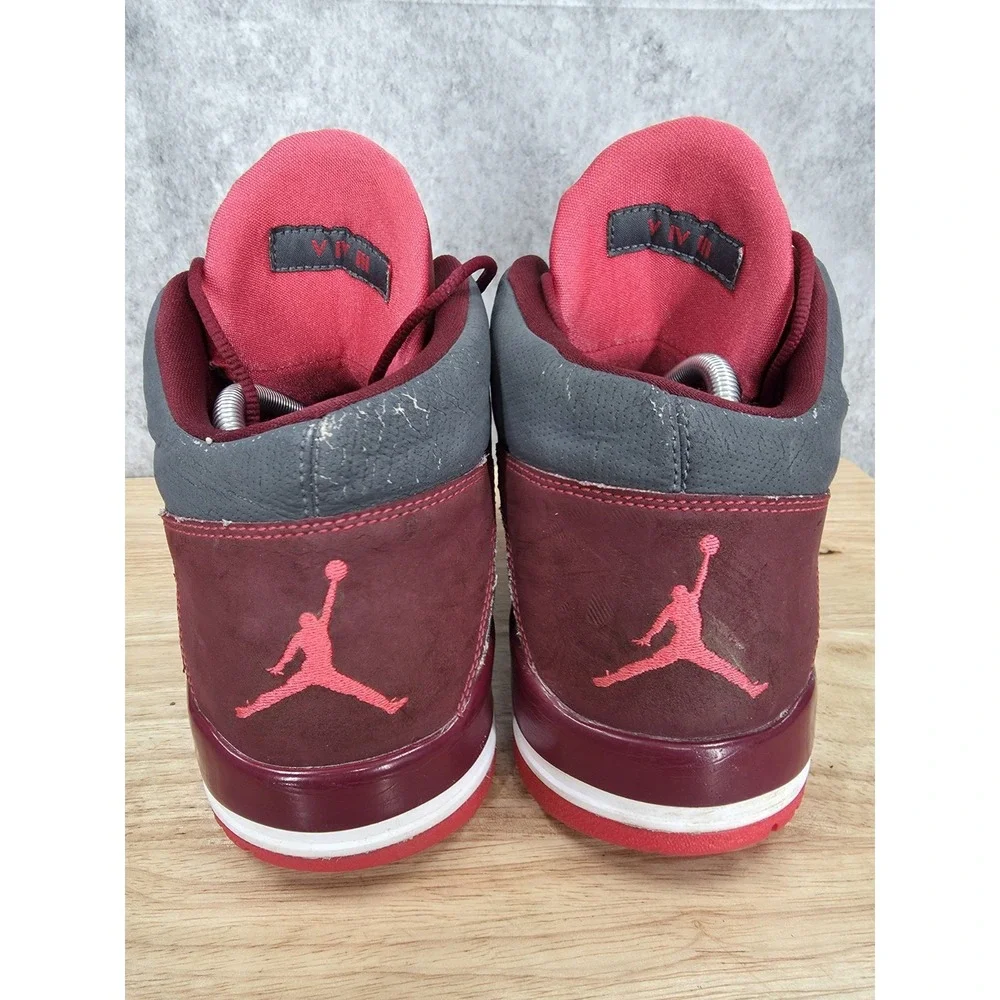Air Jordan Flight Club 90s Basketball Shoes Mens 10.5 Gray Fusion Red Sneakers